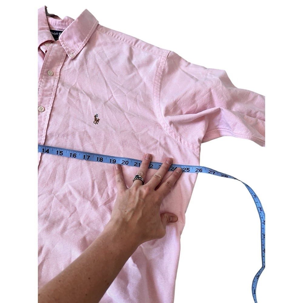 Ralph Lauren Yarmouth Oxford Dress Shirt White 100% Cotton Sizes 16 1/2-32 Pink - Picture 7 of 7